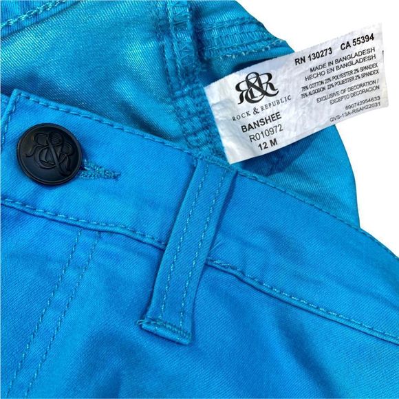 Rock & Republic Turquoise‎ Zipper Skinny Fit Pants - Picture 5 of 5